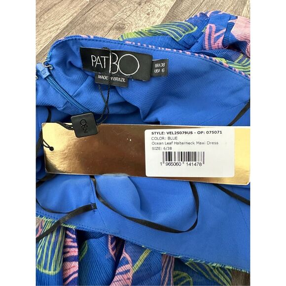 PatBO Ocean Leaf Halterneck Maxi Dress US 6 $850 - Picture 10 of 10